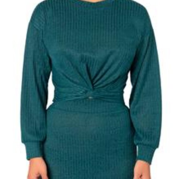 NWT "Barbs" Hunter Green Front Cross Top - Picture 2 of 3